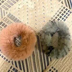 Two Very Soft Fluffy Scrunchies